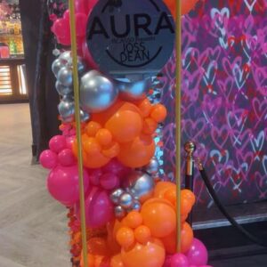 Bespoke Gold Frame Floral Balloon Display