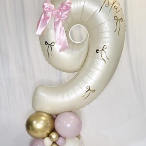 Classic Single Milestone Balloon Stack | Personalised Freestanding Display