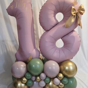 Classic Double-Digit Balloon Stack | Wide Base Milestone Display